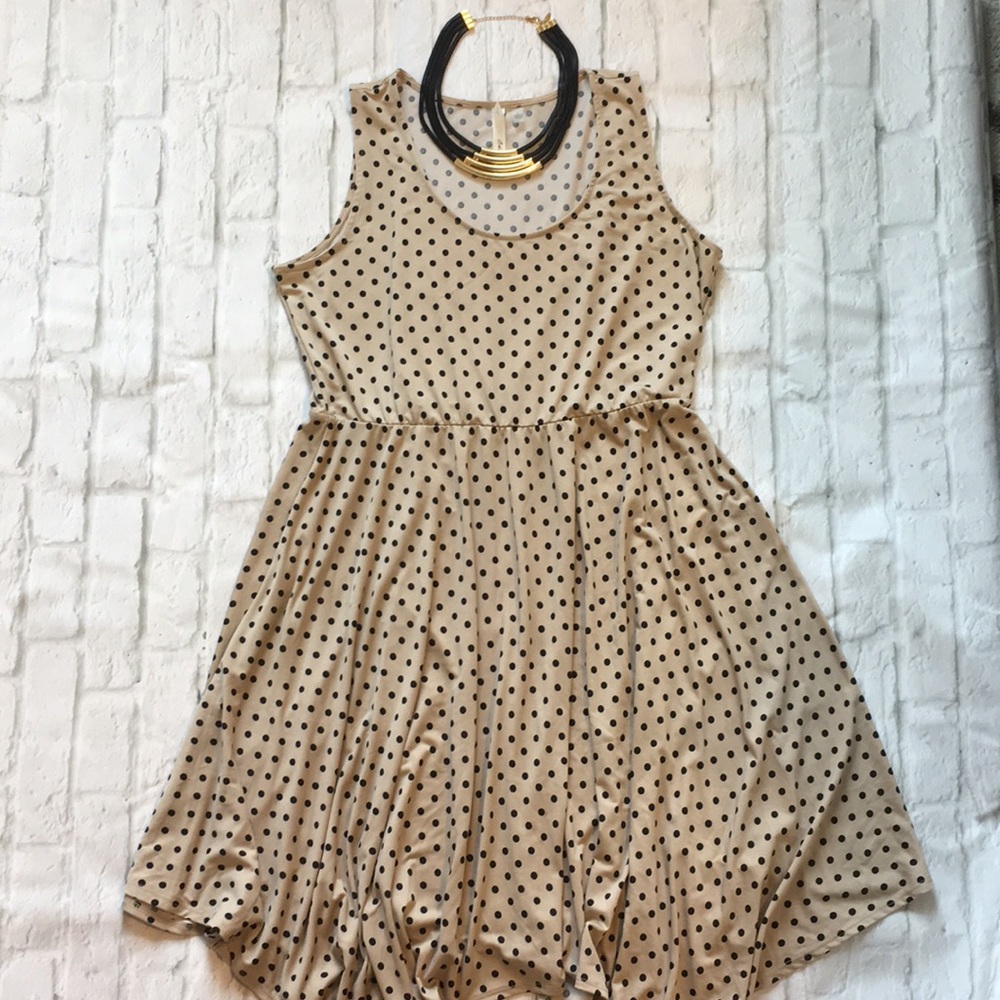 Sleeveless Cute Polka Dot Summer Dress sz L